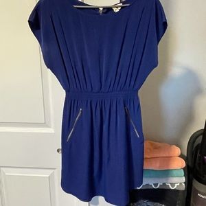 Royal blue silk dress